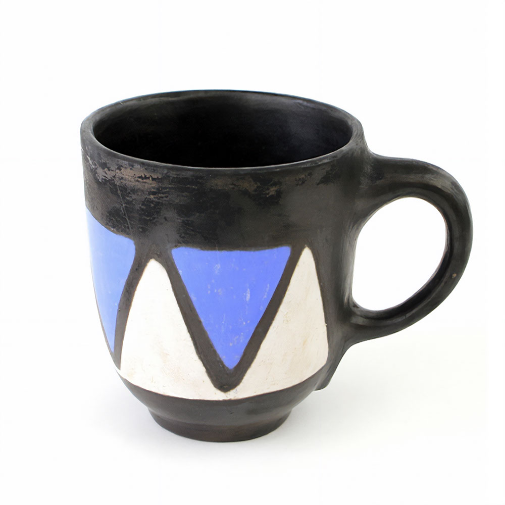 ムコノビエンタロ陶器 カップ 大 0380 トライアングルブルー