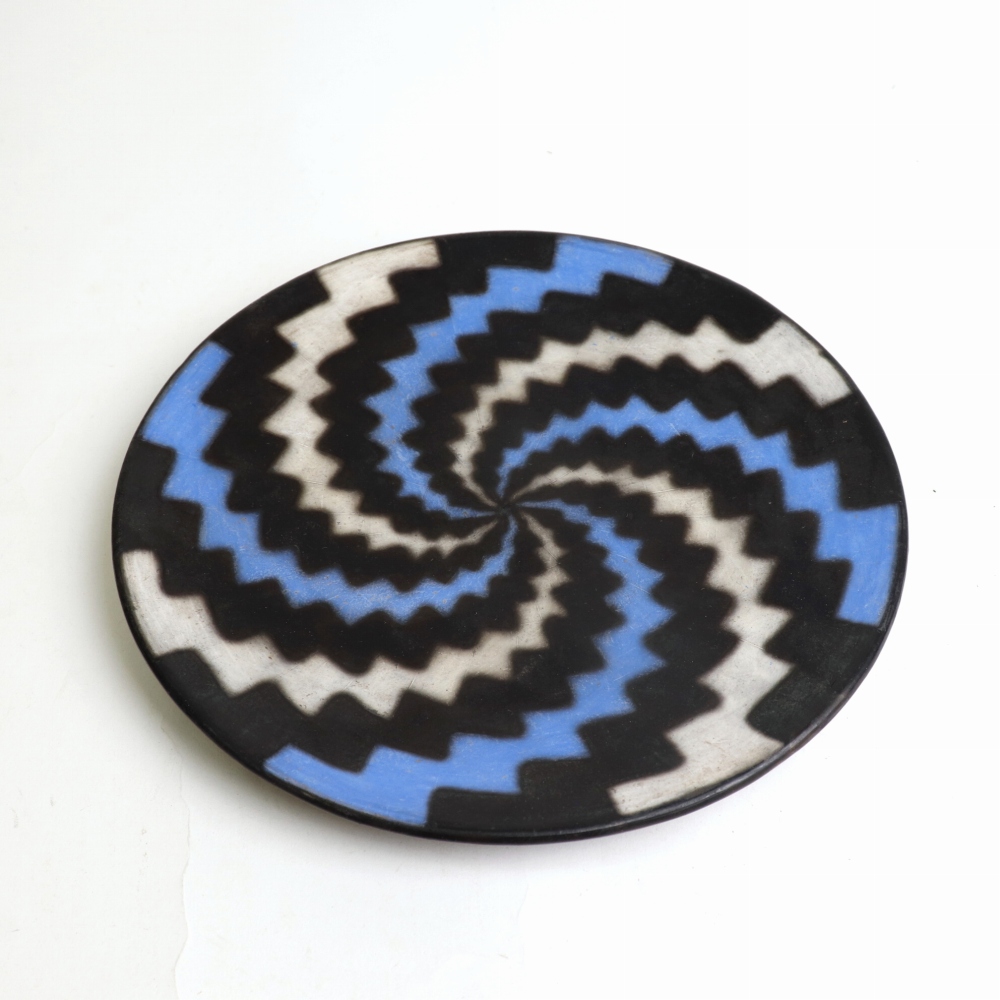 ムコノビエンタロ陶器 皿 大 渦 青 24SS一点物 @11000→8800