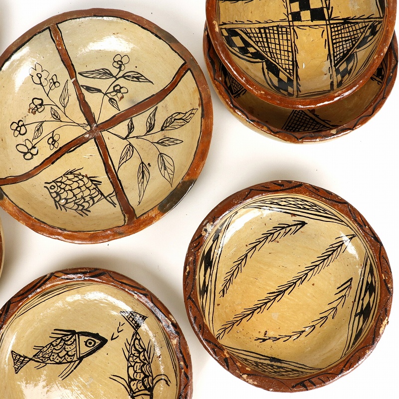 セジュナン焼き 皿 中 色柄アソート