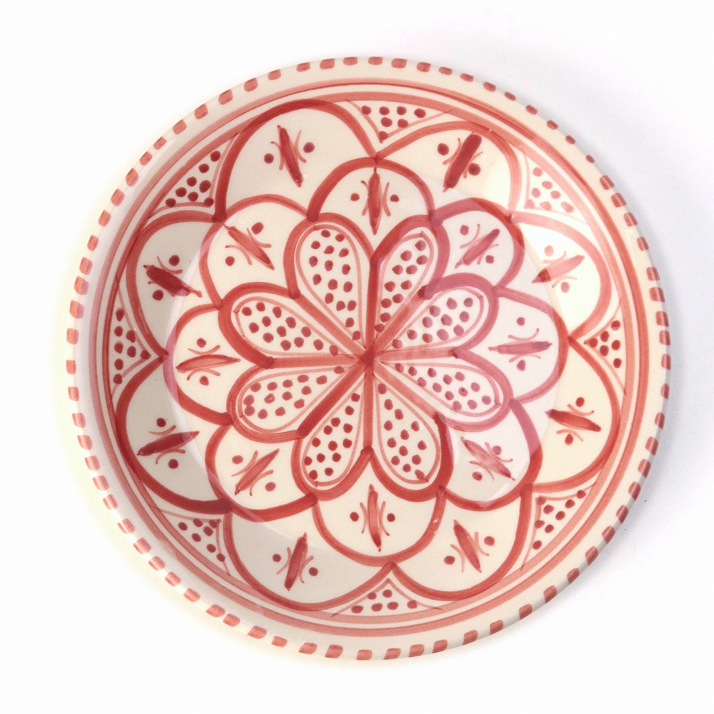 スラマ陶器 手描きデザート皿 D20 オリエンタルローズ