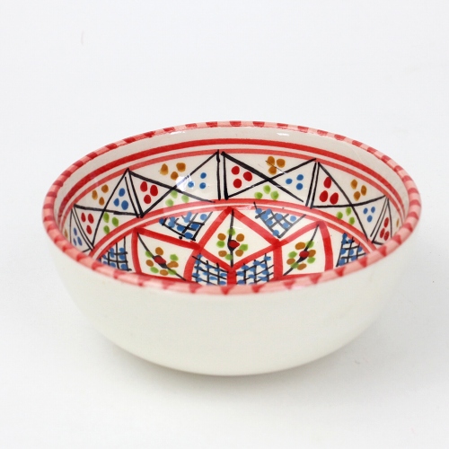 スラマ陶器 手描きボウル D12 赤