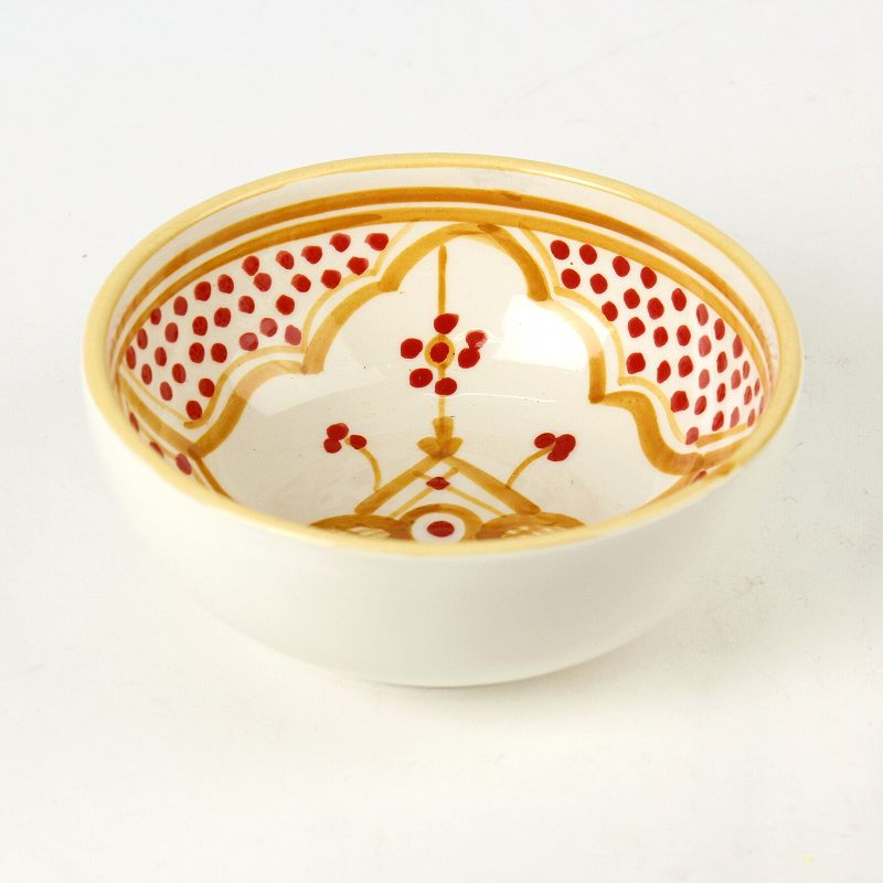 スラマ陶器 手描きボウル D12 イエロー