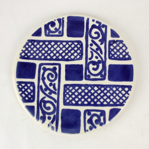 チュニジア手描き 鍋敷き 径20 02