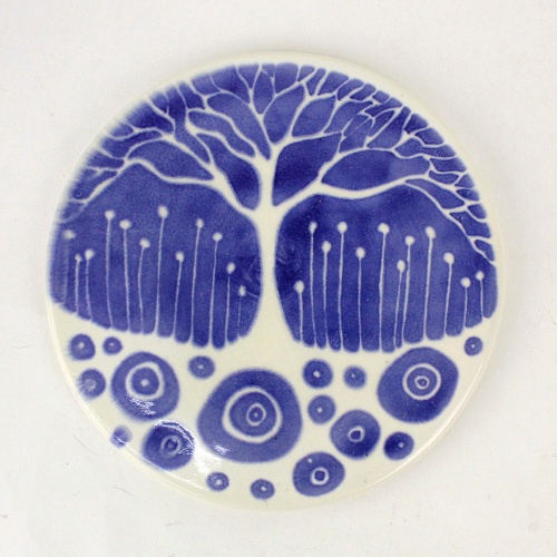 チュニジア手描き 鍋敷き 径20 04