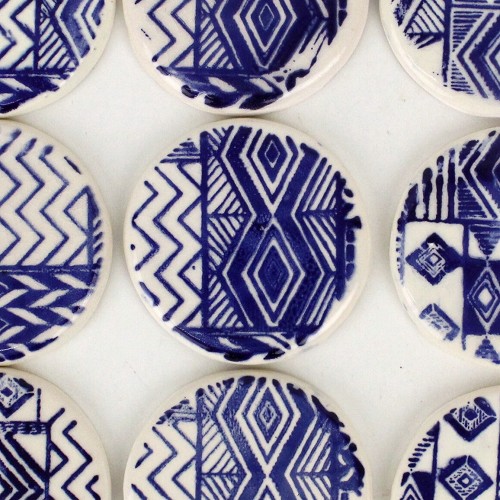チュニジア手描き コースター 径9 01