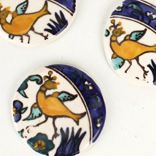 チュニジア手描き コースター 径9 04