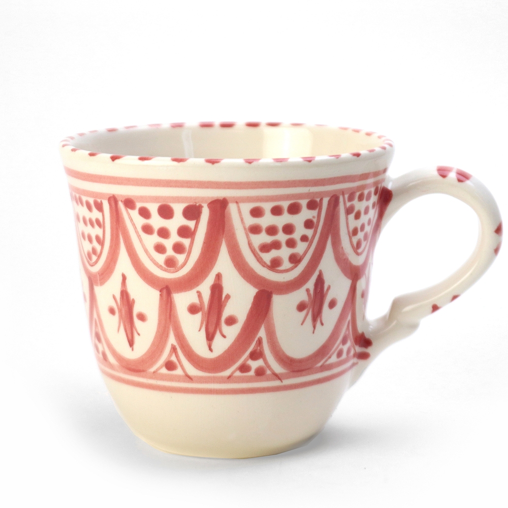 スラマ陶器 手描きマグカップ オリエンタルローズ