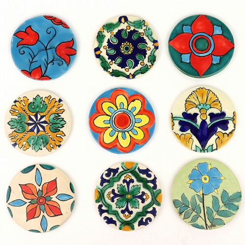 チュニジアタイル円形コースター