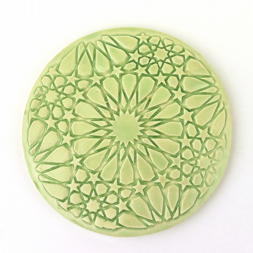 円形コースターレリーフ60薄緑
