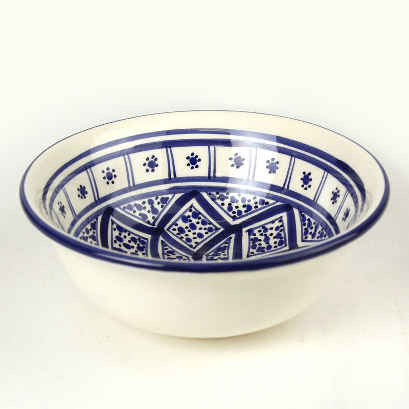 スラマ陶器 手描きボウル D15 パピヨンブルー