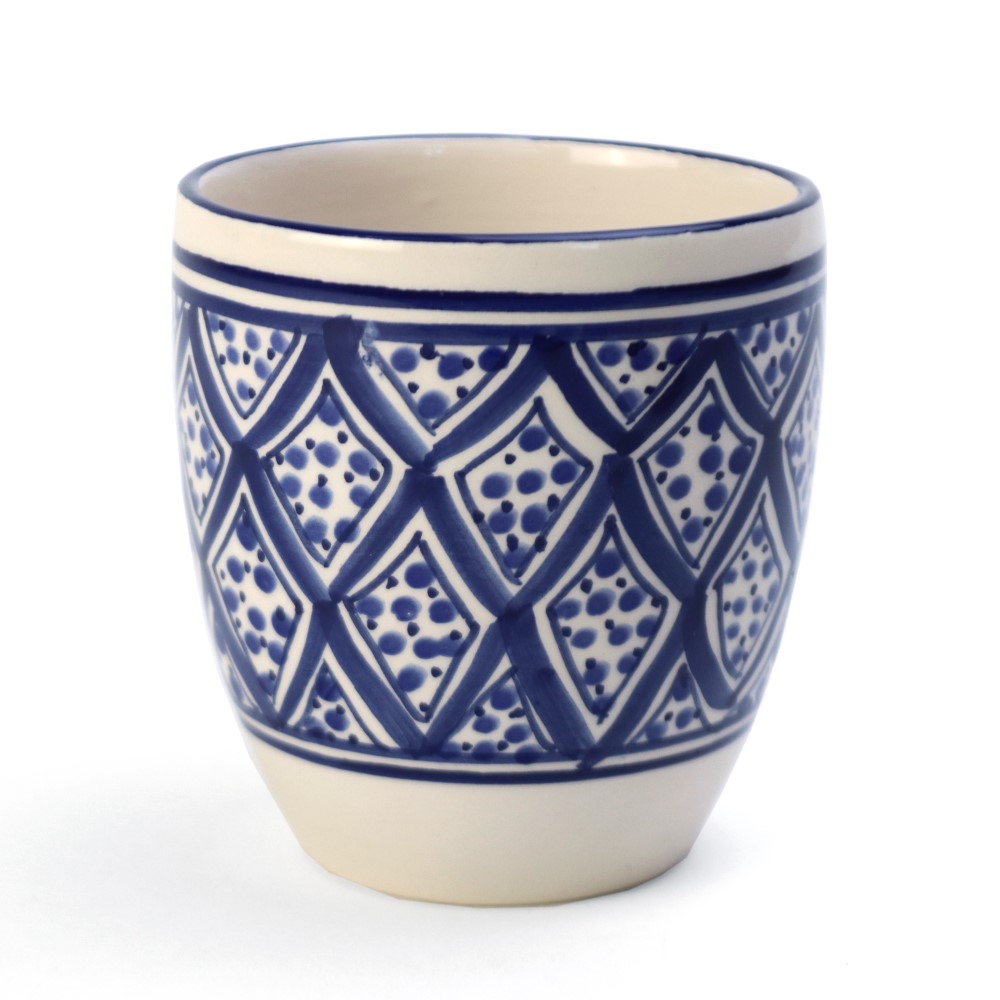 スラマ陶器 手描ガーデンポット 中 パピヨンブルー