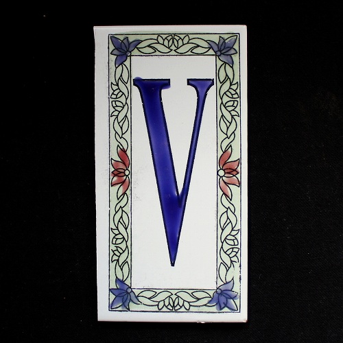 文字タイル額縁 V  15x7.5 厚さ0.5