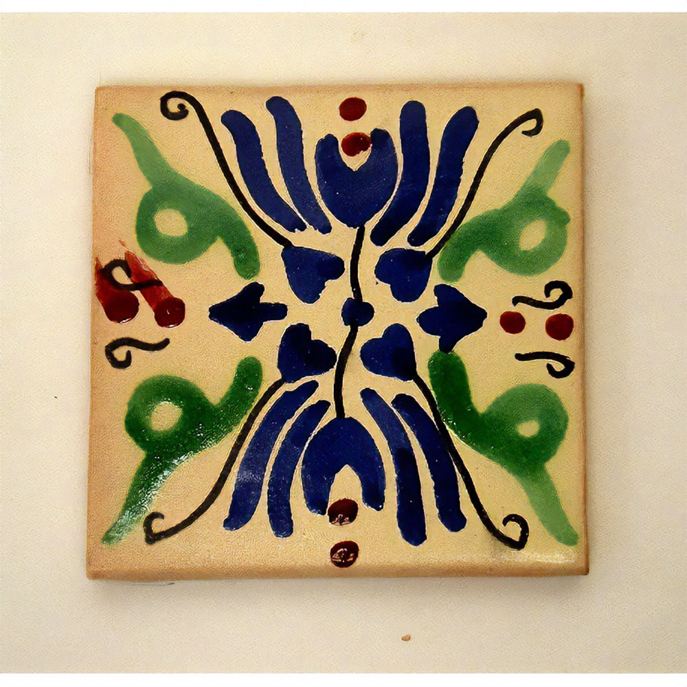 LA MAISON チュニジア手描きタイル 10x10 厚 07