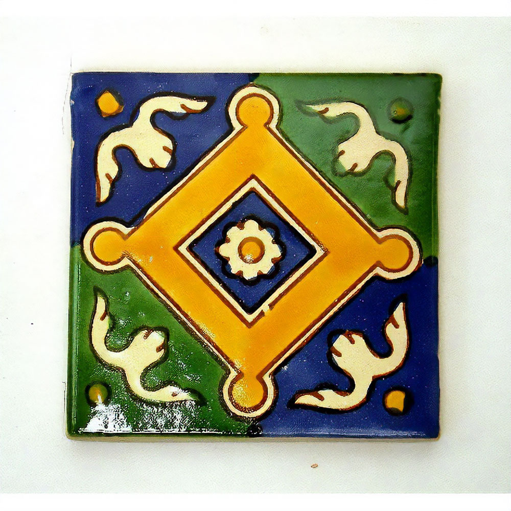 LA MAISON チュニジア手描きタイル 10x10 厚 09