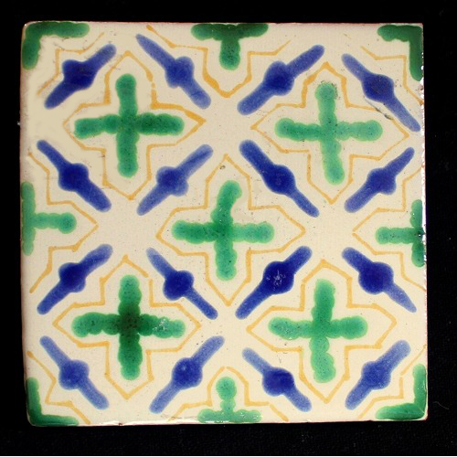 FETHI チュニジア手描きタイル  14 10x10 厚さ1