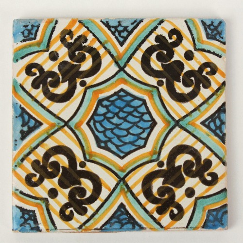 CARO チュニジア手描きタイル 10x10 薄 38