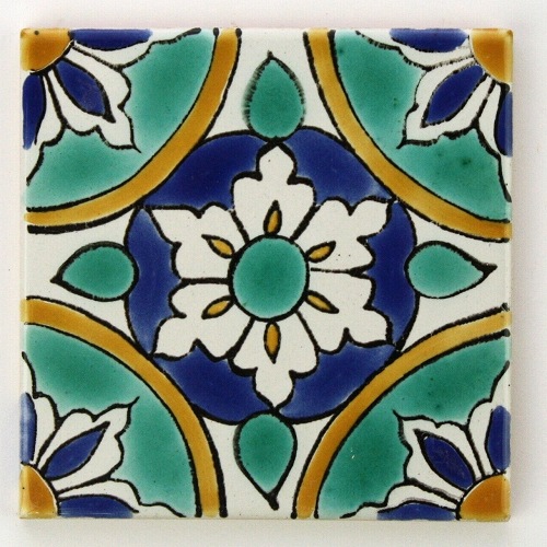 CARO チュニジア手描きタイル 10x10 薄 03