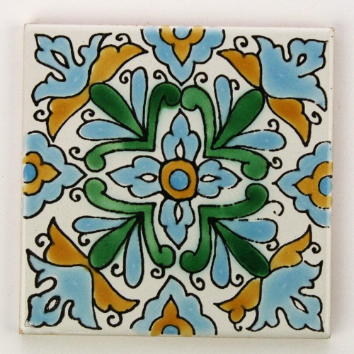 CARO チュニジア手描きタイル 10x10 薄 07