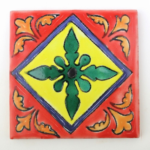 CARO チュニジア手描きタイル 10x10 薄 107