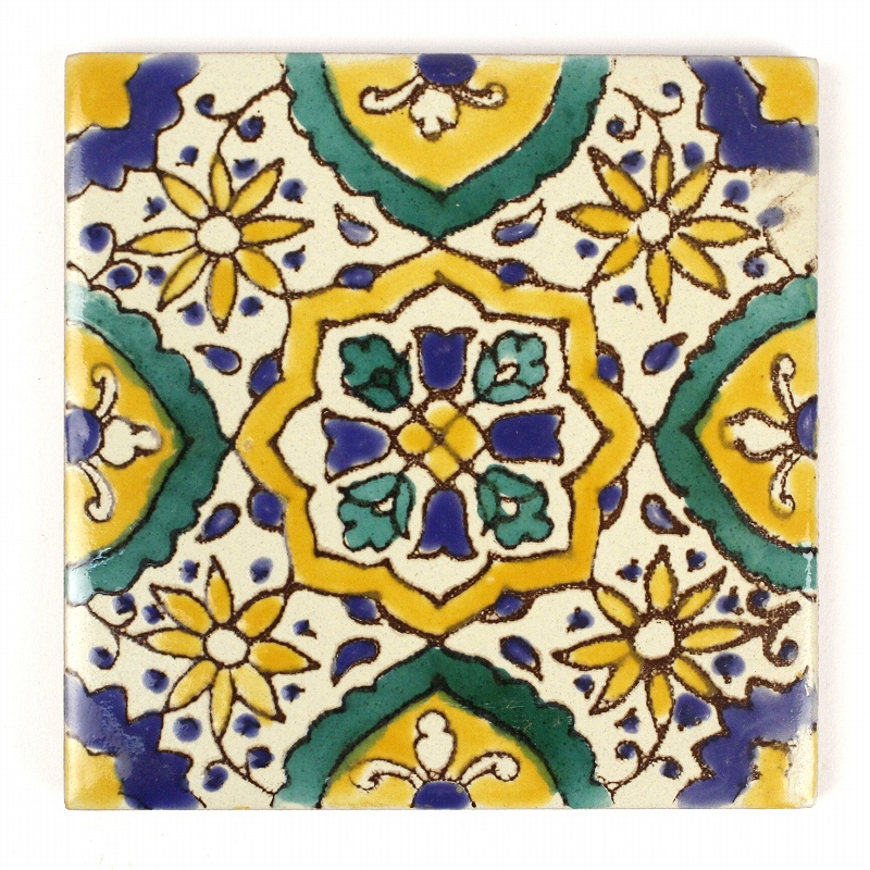 CARO チュニジア手描きタイル 10x10 薄 31