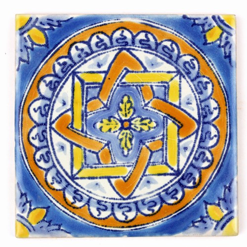 CARO チュニジア手描きタイル 薄10X10　71