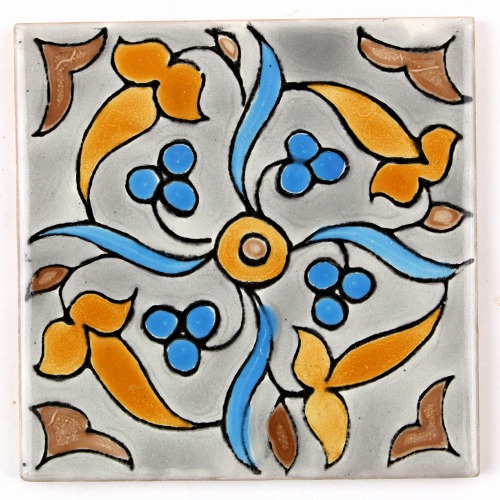 CARO チュニジア手描きタイル 薄10X10　79