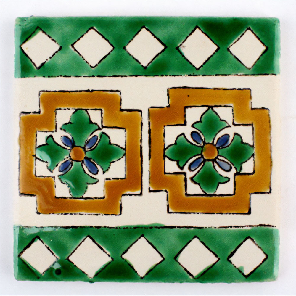 CARO チュニジア手描きタイル 部分艶消し 10x10 薄 15