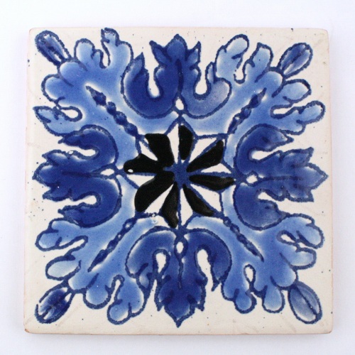 CARO チュニジア手描きタイル 部分艶消し 10x10 薄 23