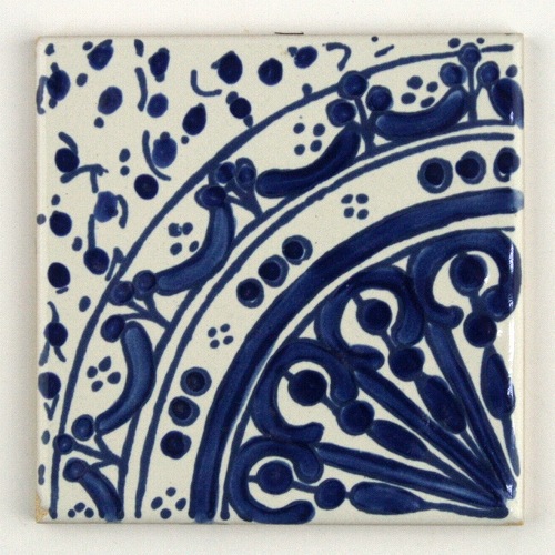CARO チュニジア手描きブルータイル 10x10 薄 04