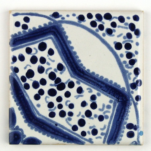 CARO チュニジア手描きブルータイル 10x10 薄 06