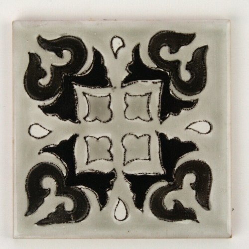 【SALE】CARO チュニジア手描きモノトーンタイル 10x10 薄 05 @800→540