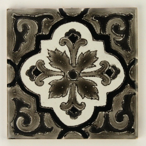 【SALE】CARO チュニジア手描きモノトーンタイル 10x10 薄 06 @800→540