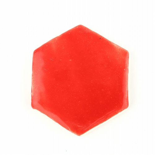 チュニジア小タイル無地　六角　赤