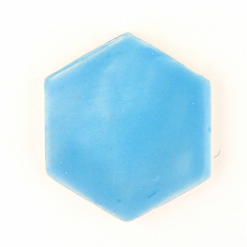 チュニジア小タイル無地　六角　ターコイズ