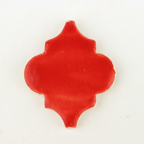 チュニジア小タイル無地　ギザ四角　赤