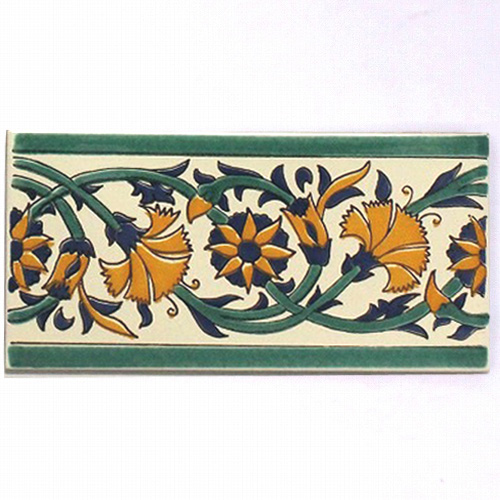 チュニジアプリントタイル 10x20 端ABDELHALIM