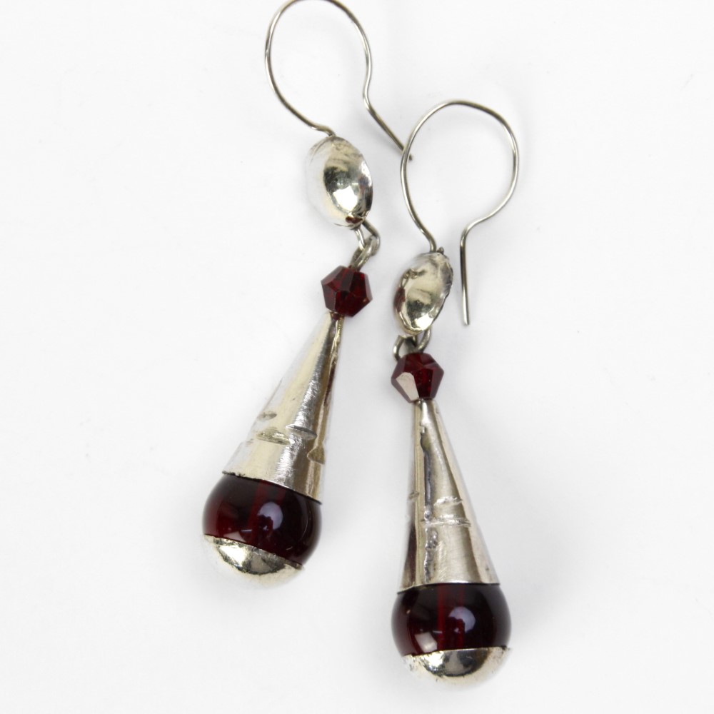 円型ガラスピアス 06濃茶M