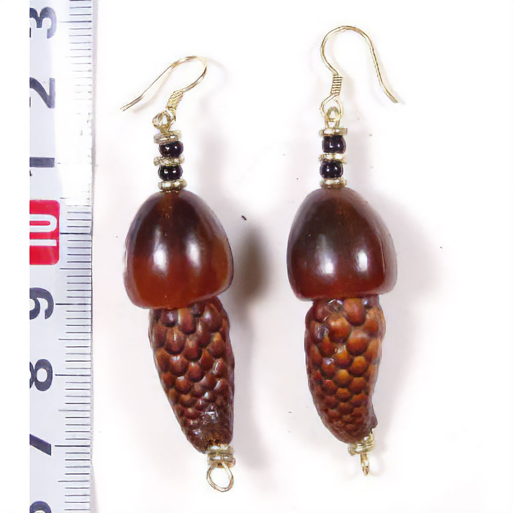 牛角きのこ木の実ピアス P106\2400→\800