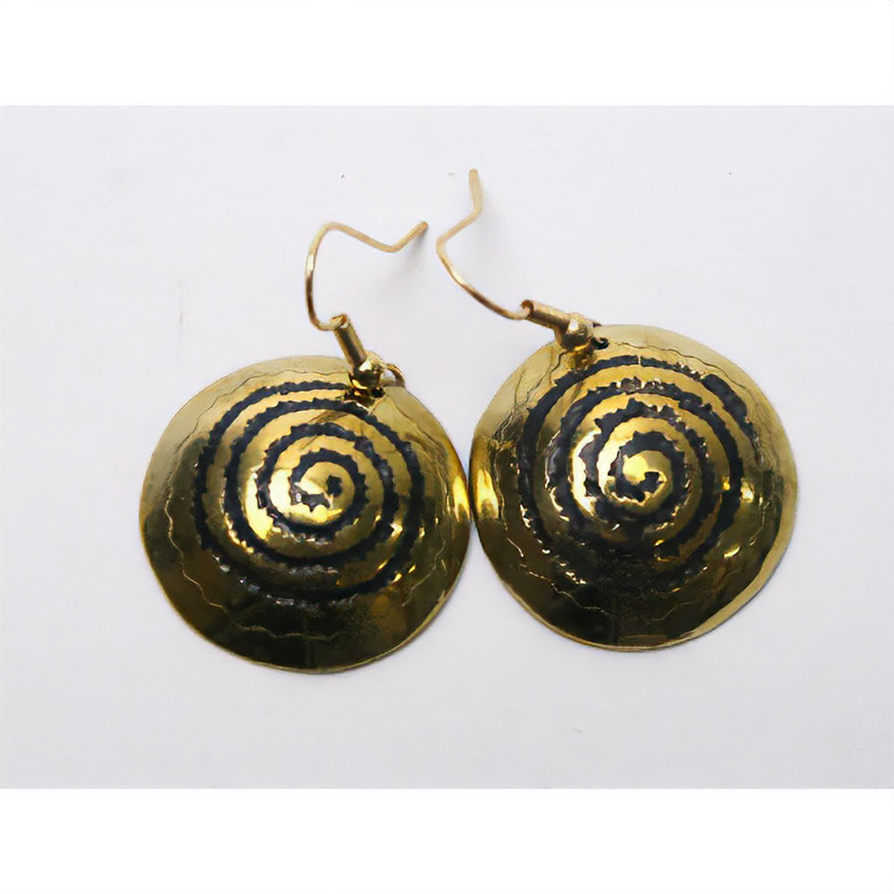 真鍮渦巻きピアス小