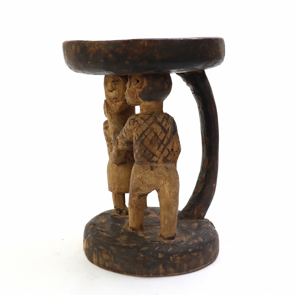 ジンバブエトンガスツール 中 アニマルベース 一点物_02